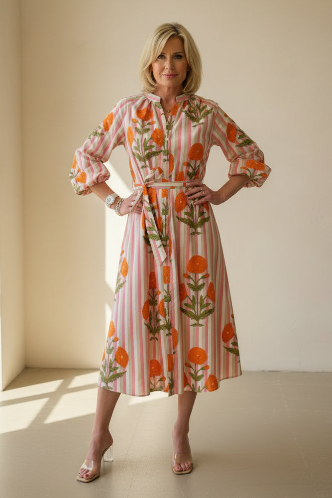 Lara Block Print  Dress