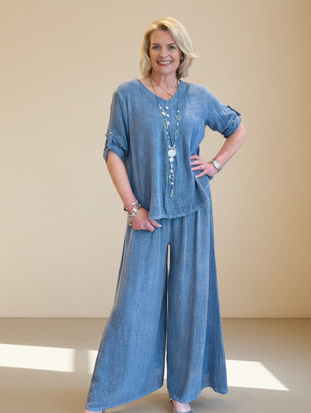 Sorrento Shirred Waist Palazzo Pants