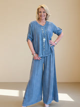 Sorrento Shirred Waist Palazzo Pants