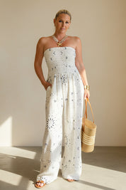 Bandana Print Strapless Jumpsuit