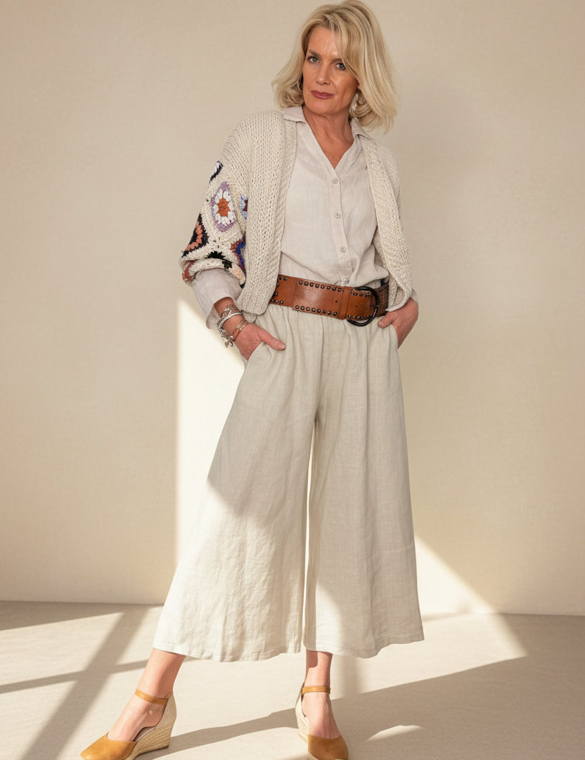 Linen Wide Leg Cullottes