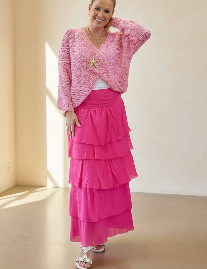 Tiered Ruffle Maxi Skirt