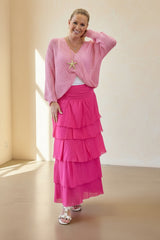 Tiered Ruffle Maxi Skirt