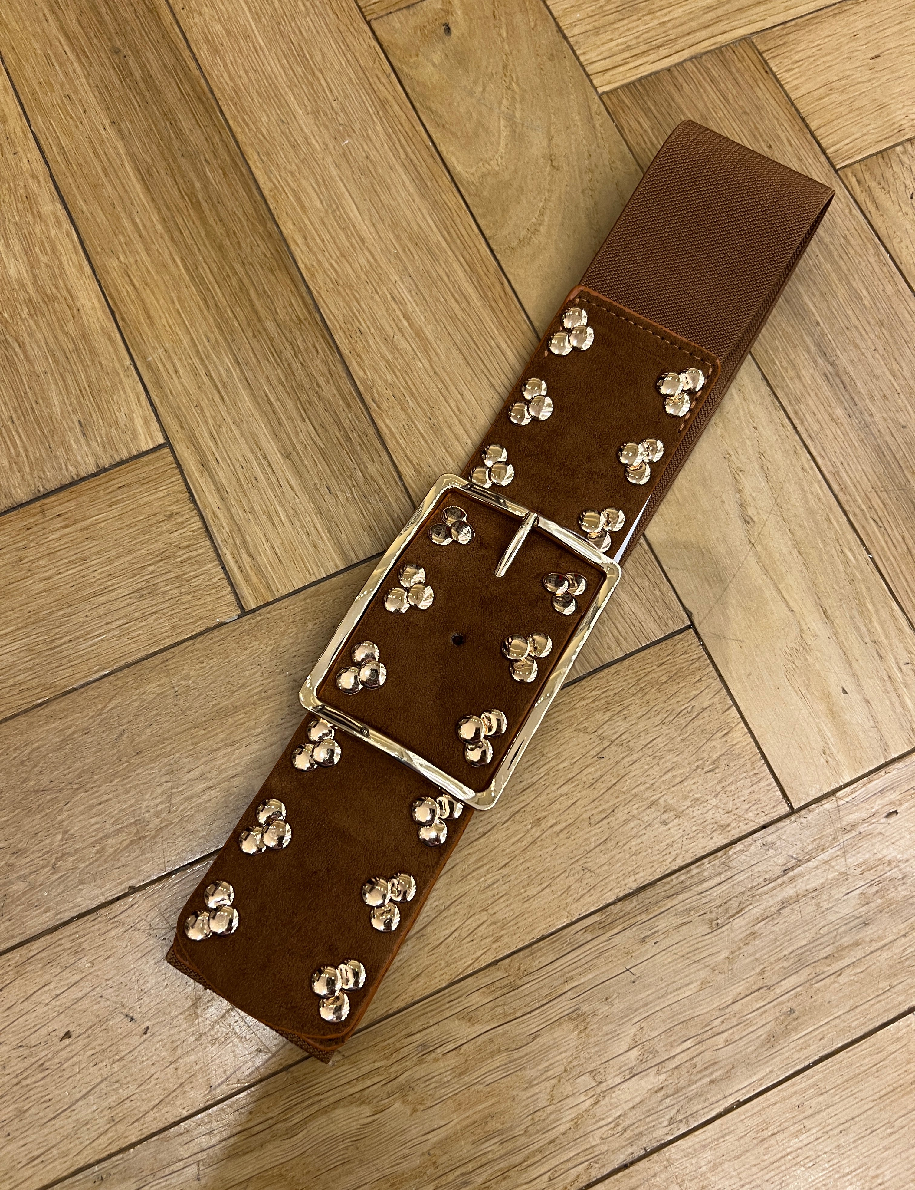 Wide Studed Buckle Belt