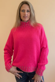 Contrast 'Hand Knit" jumper - Straight Hem