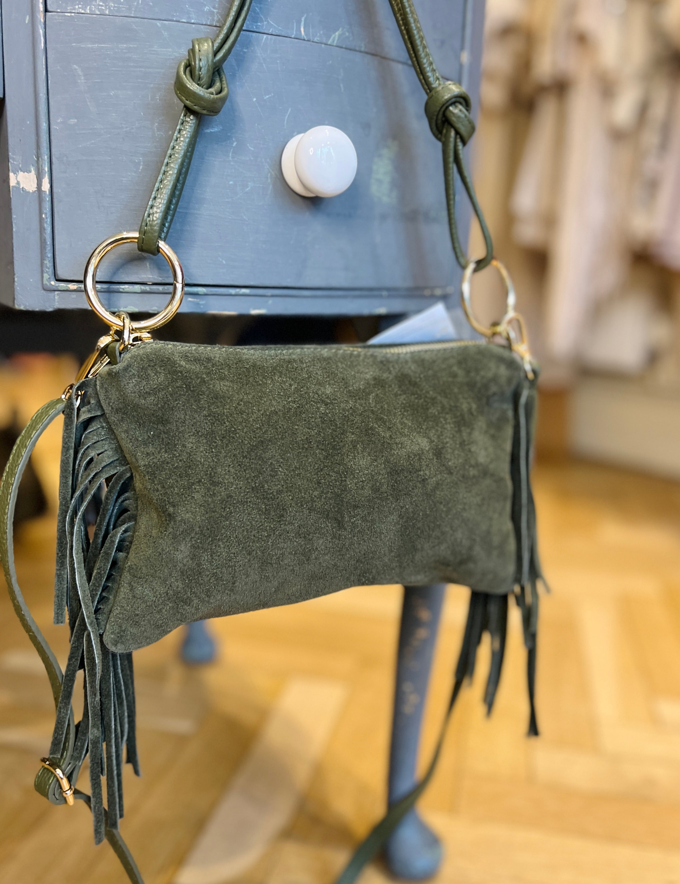 Fringe Suede Shoulder Bag