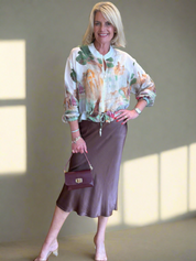 Satin Bias Cut Skirt - Plain