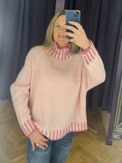 Contrast 'Hand Knit" jumper - Straight Hem