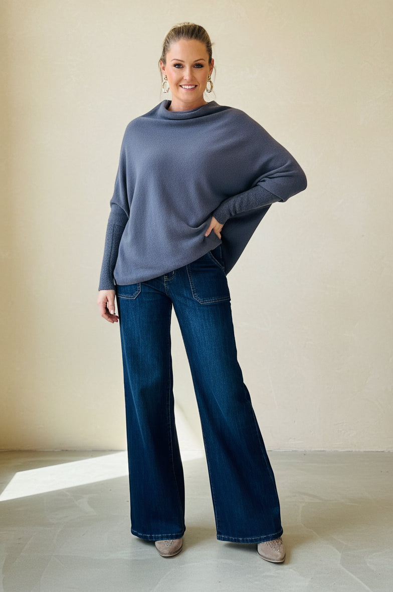 Asymmetric Slouch Italian Soft Knit