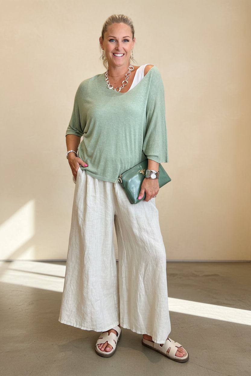 Linen Blend Layering Top