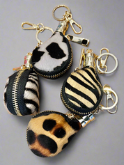 Cow Hide Bag Charm/Key Ring