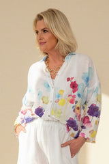 Claudia Painted Linen Shirt