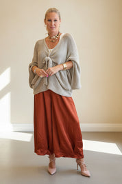Loose Cotton Weave Tie Jumper