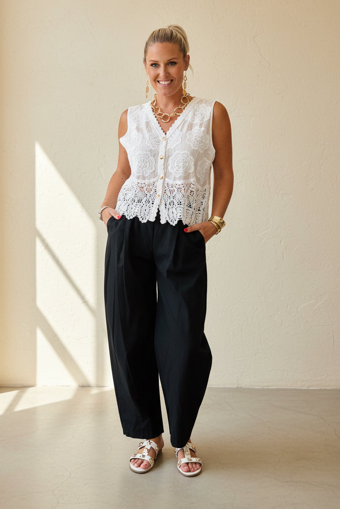 Tapered Cotton Trousers