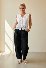 Tapered Cotton Trousers