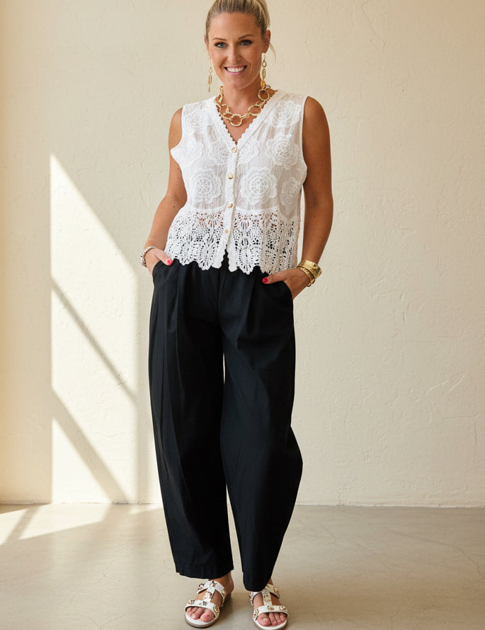 Tapered Cotton Trousers