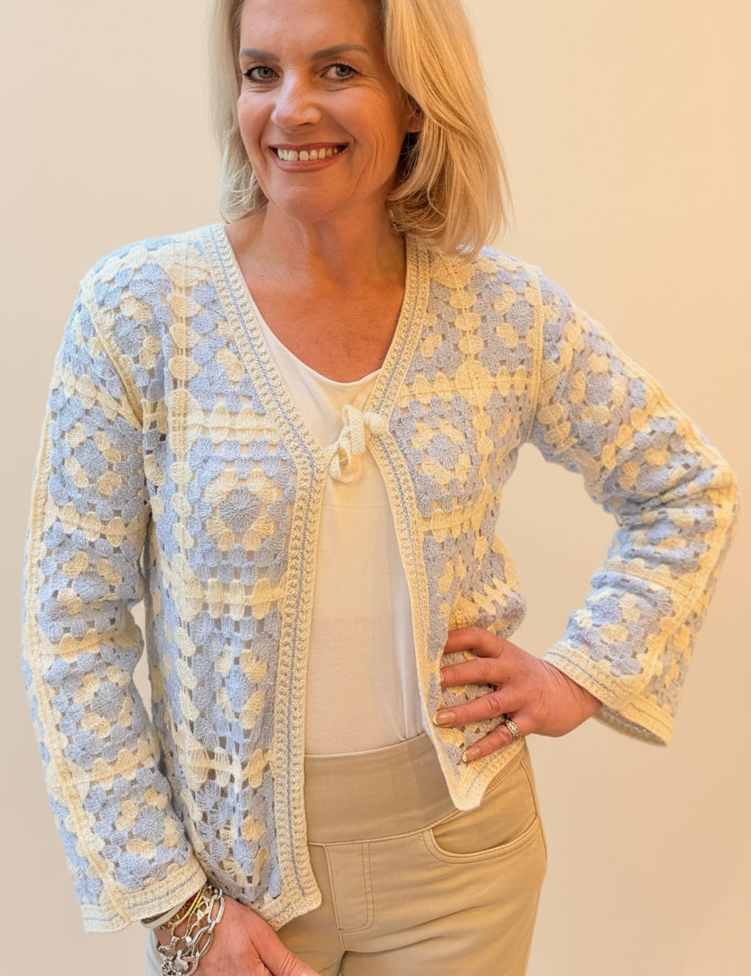 Crochet Tie Front Jacket