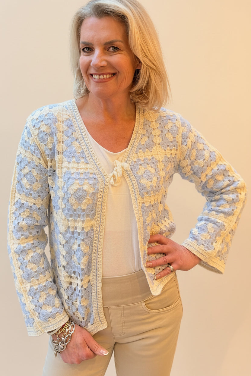 Crochet Tie Front Jacket