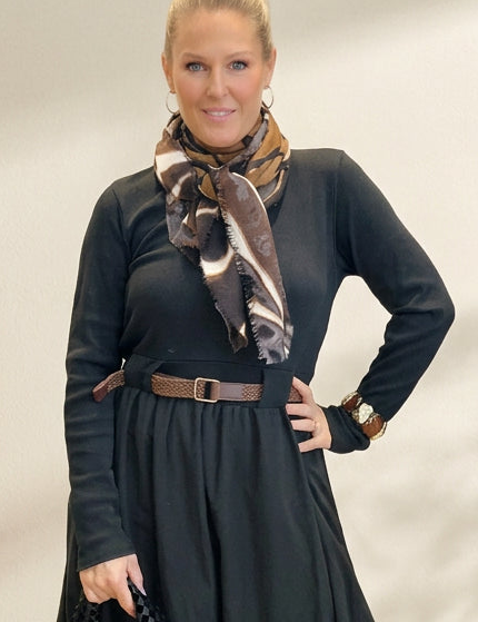 Brown zebra square soft scarf