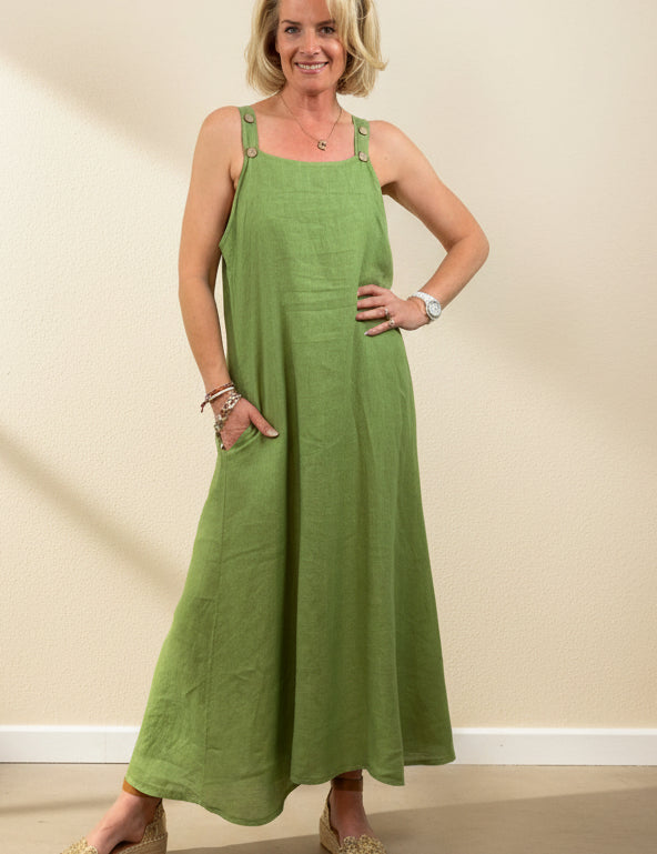 Linen Pinafore Dress