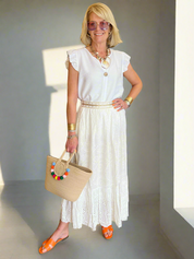 Embroidery Anglaise  Maxi Skirt