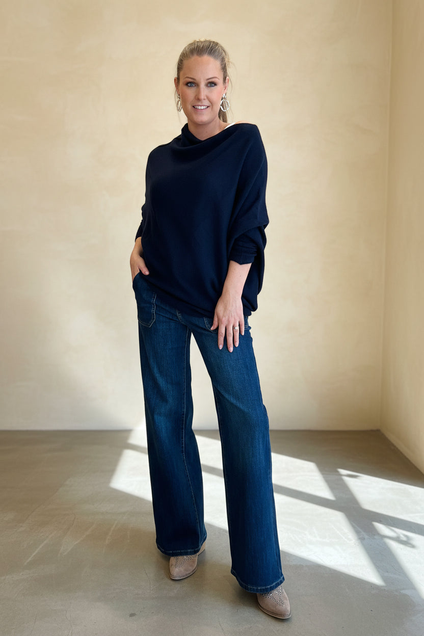 Asymmetric Slouch Italian Soft Knit