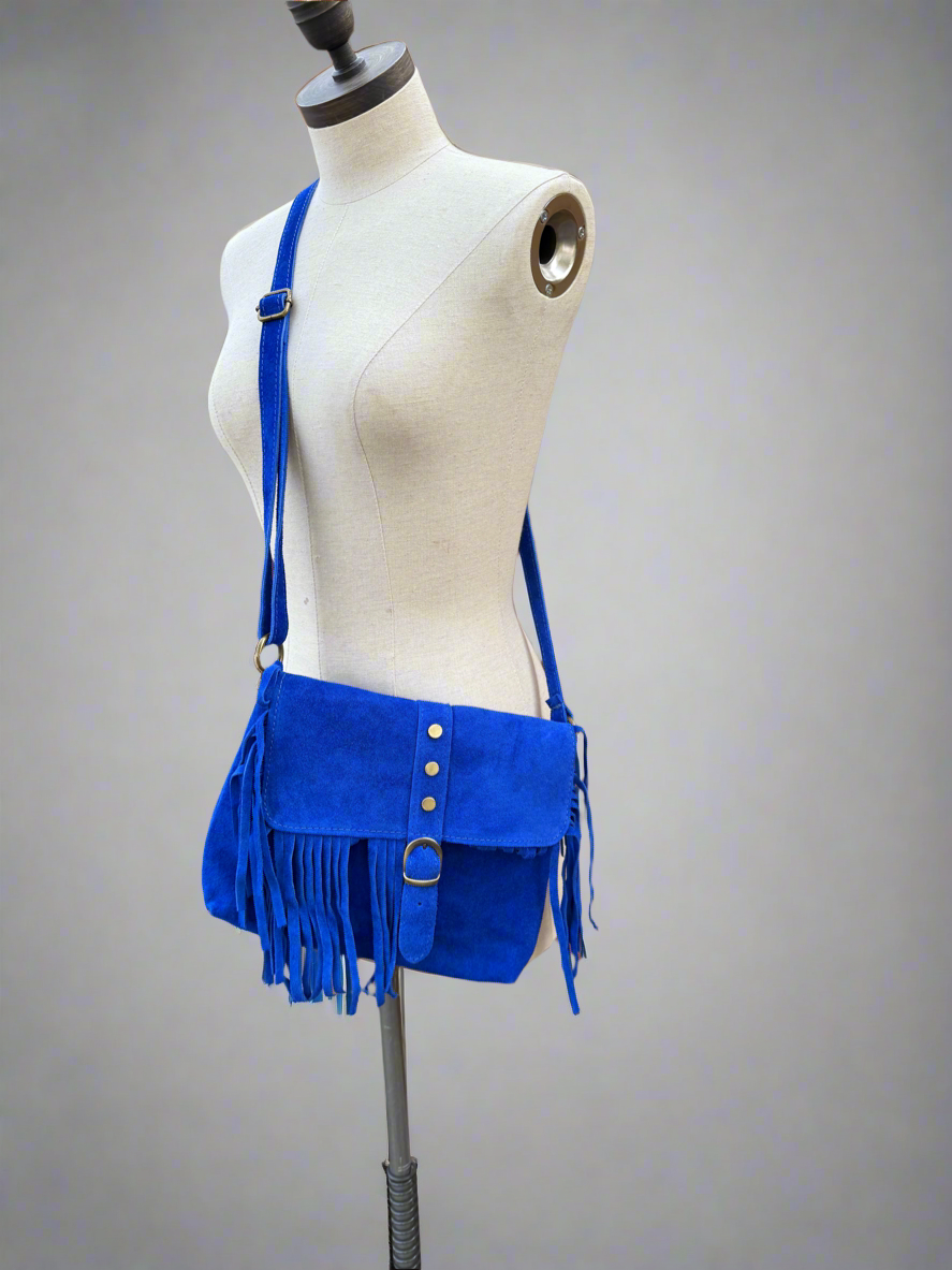 Suede Fringed Messenger Bag