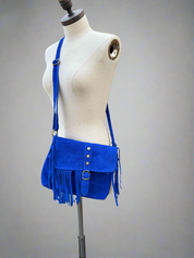Suede Fringed Messenger Bag