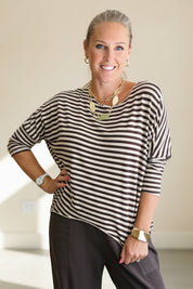 Stripe  Batwing Top