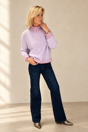 Contrast hand knit jumper