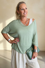 Linen Blend Layering Top