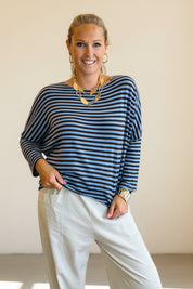 Stripe  Batwing Top