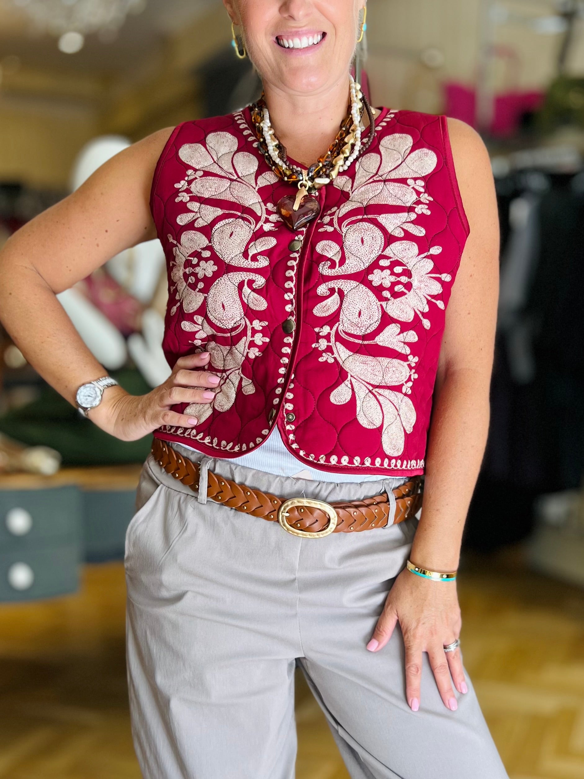 Plaited with Studs Belt