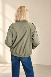 Funnel neck trench jacket