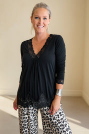 Long Sleeve Lace edge Top