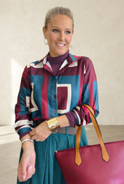 Satin touch Box Pattern Shirt