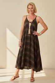 Sophia Bias Cut Gold Thread Dress