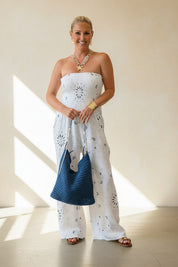 Bandana Print Strapless Jumpsuit