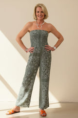 Bandana Print Strapless Jumpsuit