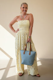 Bandana Print Strapless Jumpsuit