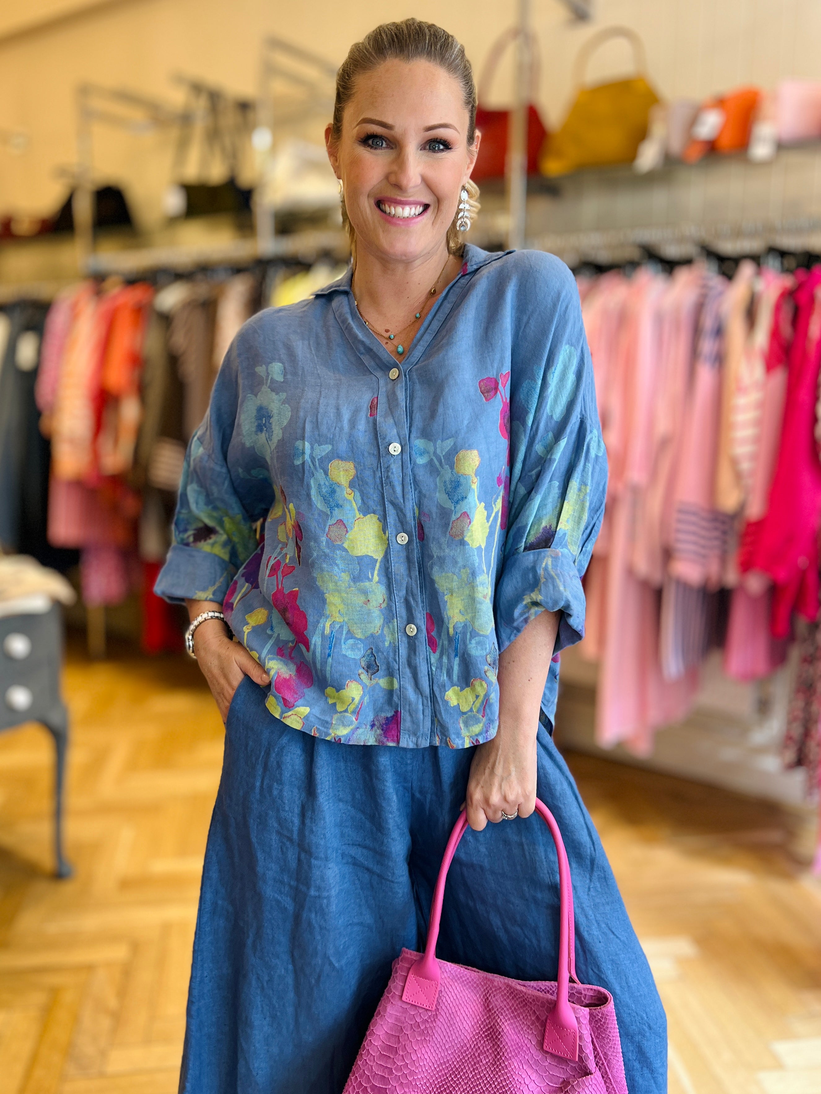 Claudia Painted Linen Shirt