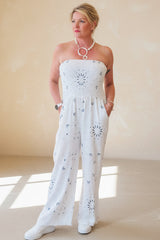 Bandana Print Strapless Jumpsuit