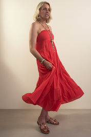 Tiered Cotton Maxi Skirt