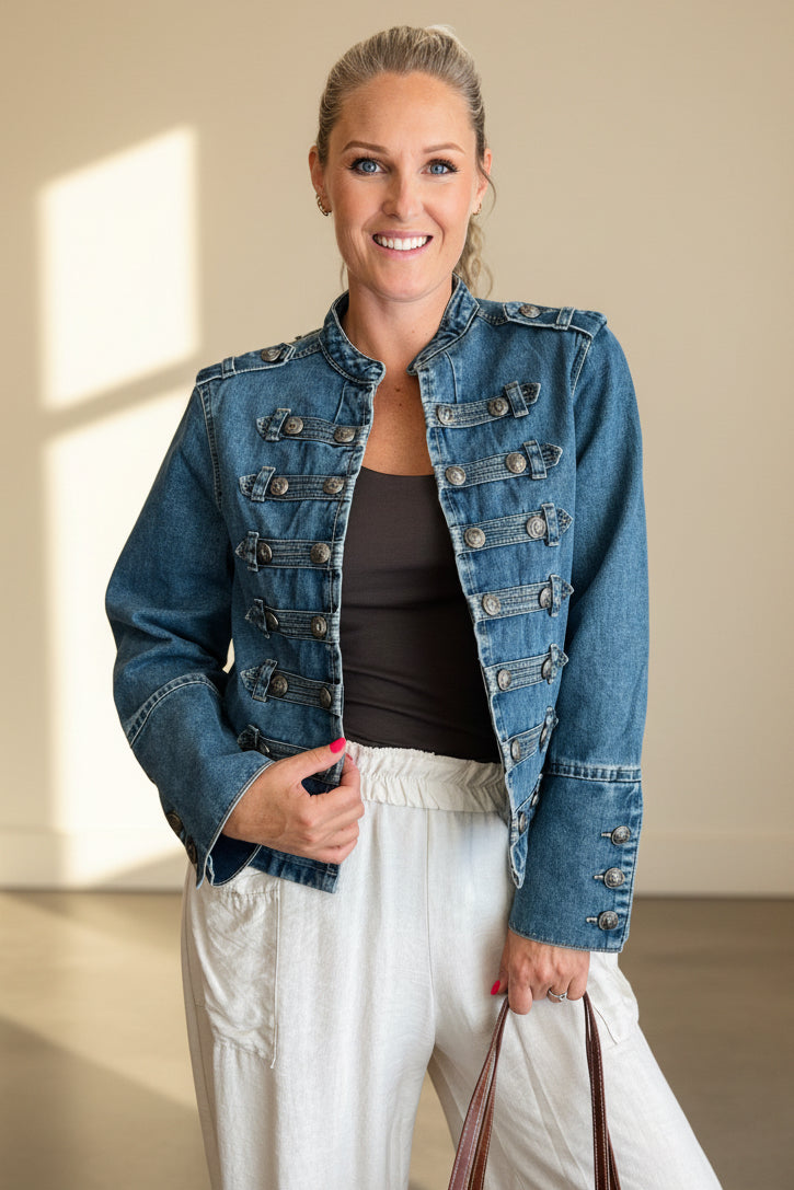 Denim Military Jacket
