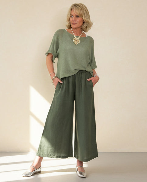 Linen Wide Leg Cullottes