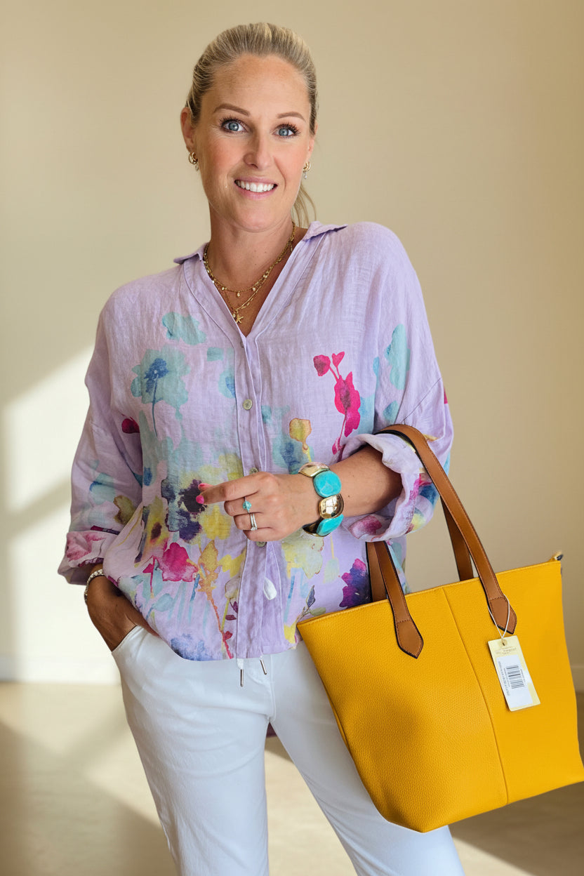 Claudia Painted Linen Shirt