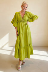 Maya Linen Maxi Dress
