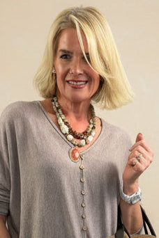 Batwing Button Light Knit