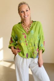 Claudia Painted Linen Shirt