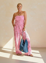 Bandana Print Strapless Jumpsuit